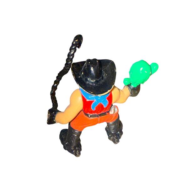 Vtg 1996 Fisher-Price Great Adventures Outlaw Cowboy Figure Green Cactus Rope - Picture 3 of 5